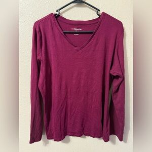 Liz Claiborne Women’s Maroon V Neck Top XXL